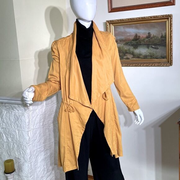 Max Jeans Duster Jacket Coat Mustard Yellow - Picture 3 of 9